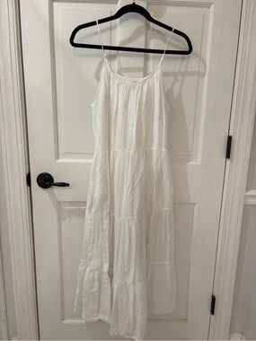 Universal Thread White Tiered Maxi Sundress with Spaghetti Straps